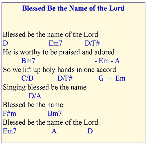 Free Chord Charts For Worship Songs